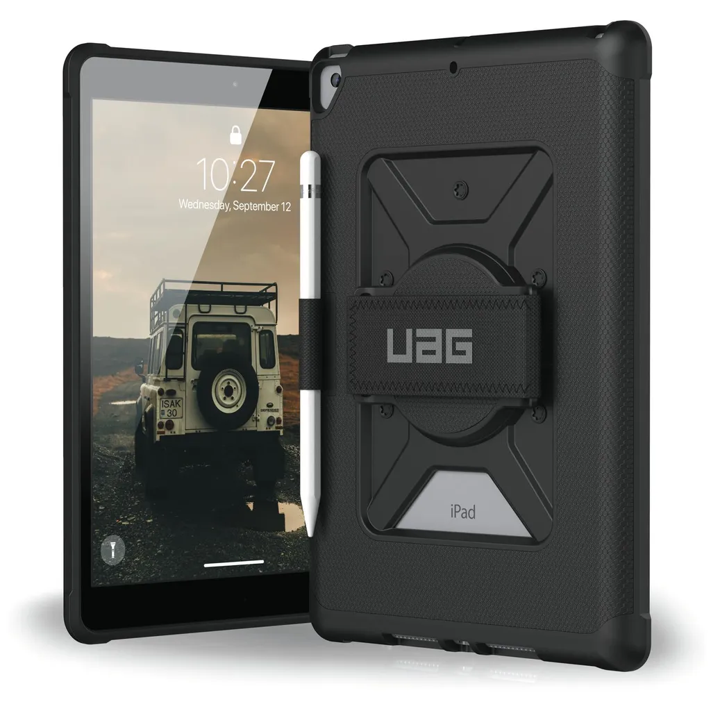 Coque iPad 10.2 UAG Metropolis avec Support Stylet - Noir Robuste