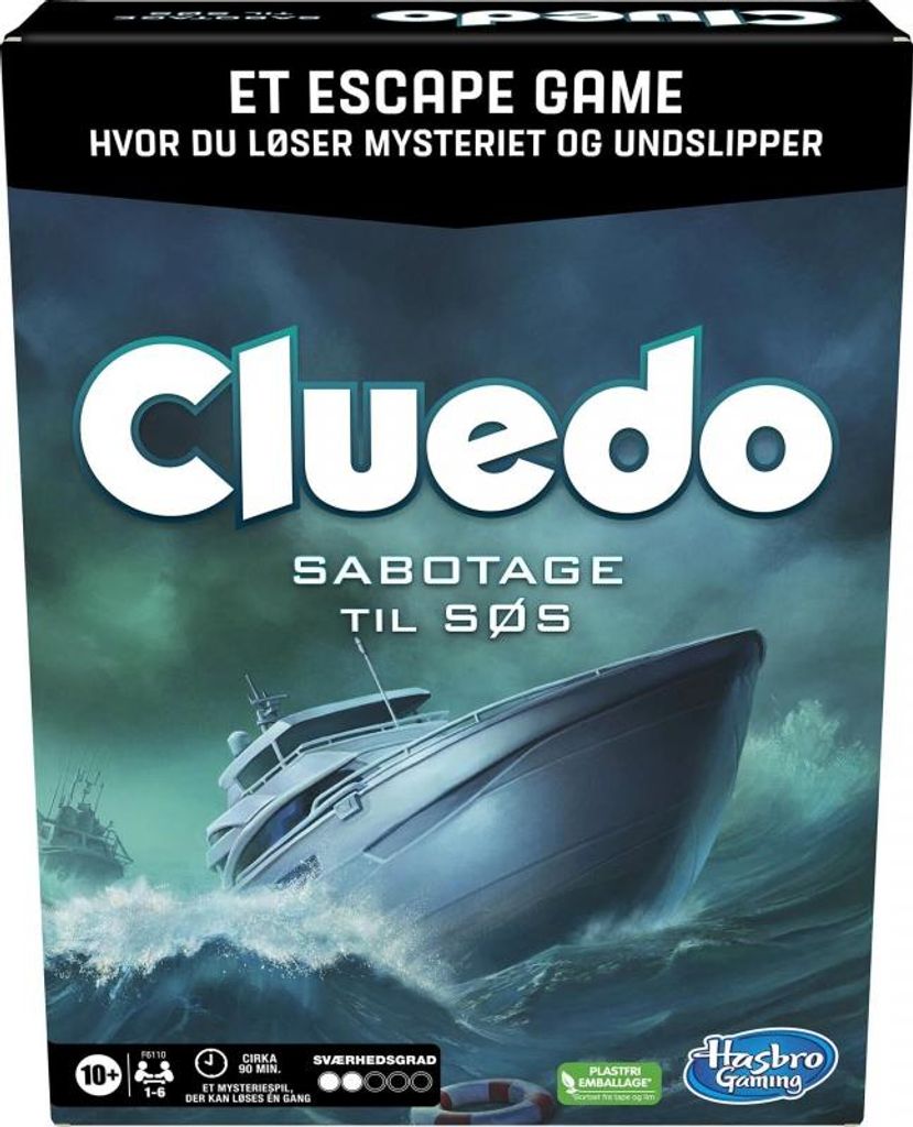 Clue Sabotage On The High Seas (Danish) Brettspiel 10+ Yearbeschädigt