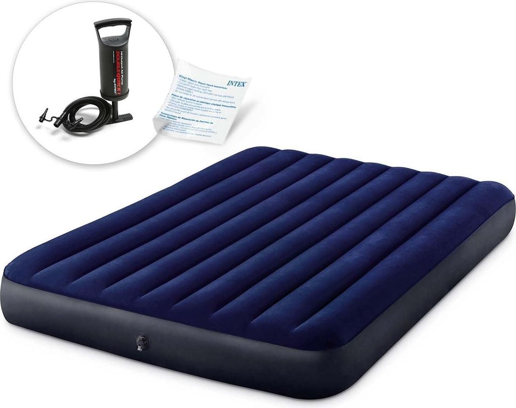 Aufblasbare Matratze 203x152x25 cm mit INTEX 64759 Kolbenpumpe
