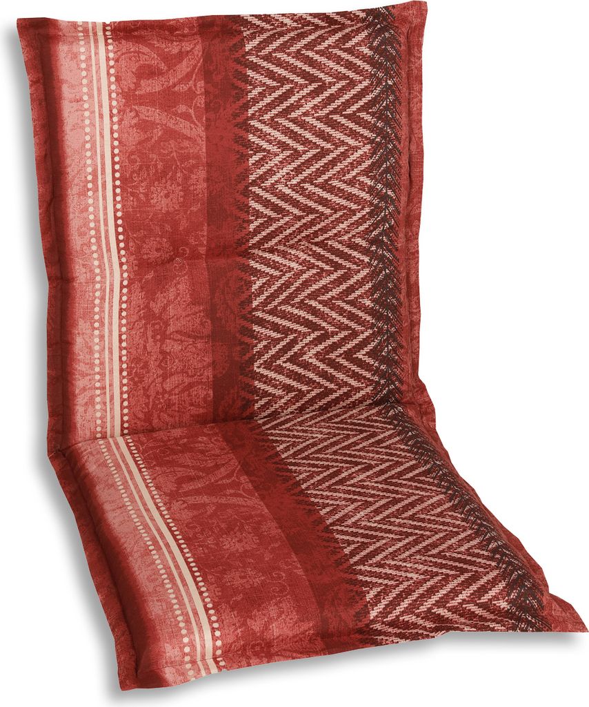 GO-DE Textil, Sesselauflage nieder, Zick Zack Streifen rot, 19248-02