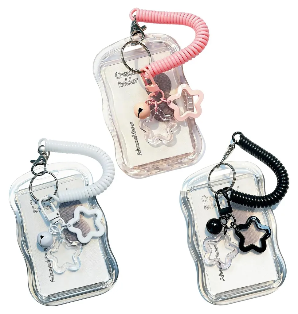 Lot de 3 Porte-clés Porte-carte Photo Idole avec Motif Clochette et Plume
