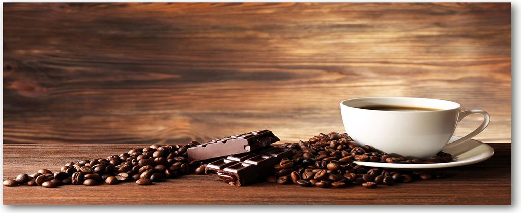 Tulup Leinwandbild - 125x50 cm - Wandkunst - Drucke auf Leinwand - Leinwanddruck - Essen & Getränke - Braun - Kaffee Schokolade