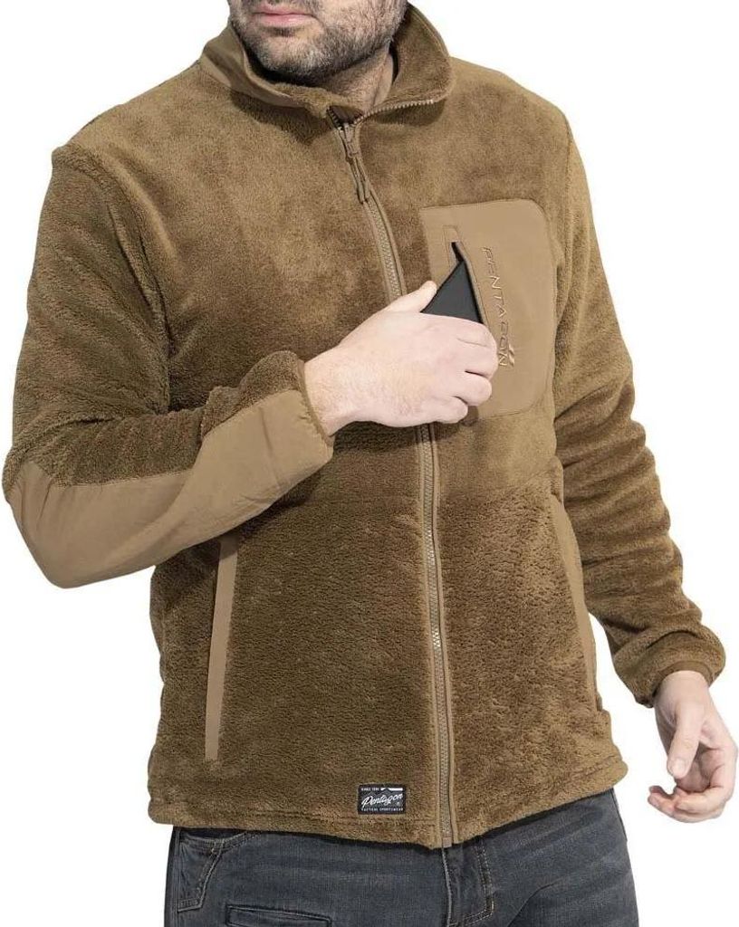 Pentagon Grizzly Fleece Mit Durchgehendem Reißverschluss Braun L Herren Braun L