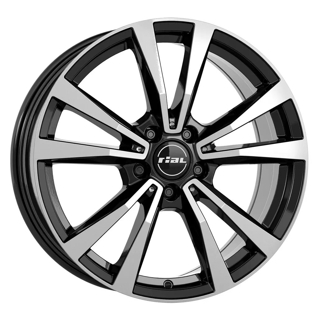 Jante Rial M12X Diamant Noir Poli 8x19 ET52 Finition Haut de Gamme