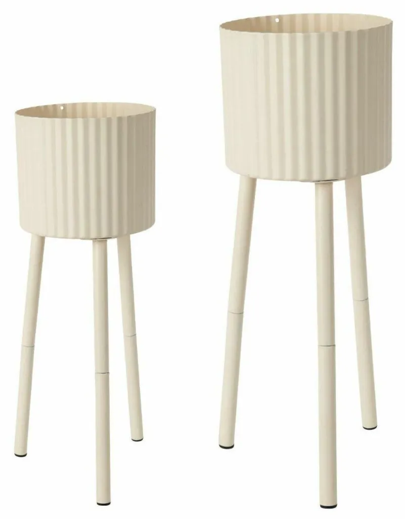 HOWHOMELY Lot de 2 Supports pour Plantes en Métal Blanc - Cache-pots