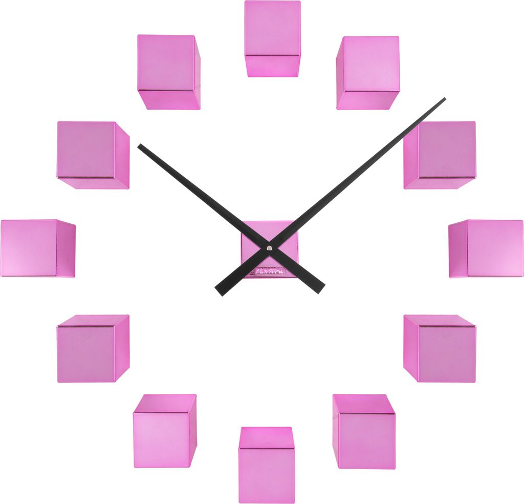 Karlsson - Wanduhr DIY Cubic Metallic - Metallic Dunkelrosa - Ø40cm