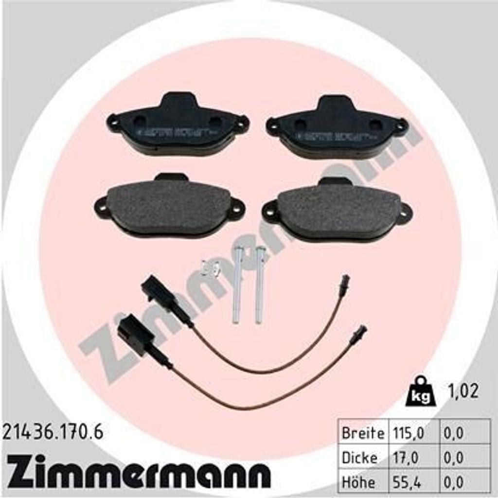 ZIMMERMANN 21436.170.6 - Bremsbeläge für 500 (312)
