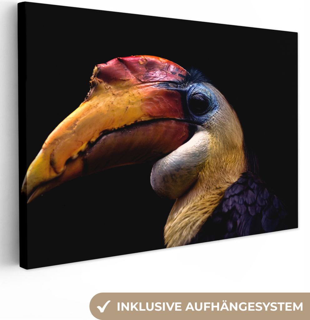OneMillionCanvasses - Leinwandbilder - 150x100 cm, Vogel - Schnabel - Schwarz, Wandbilder Kunstdruck Wanddekoration