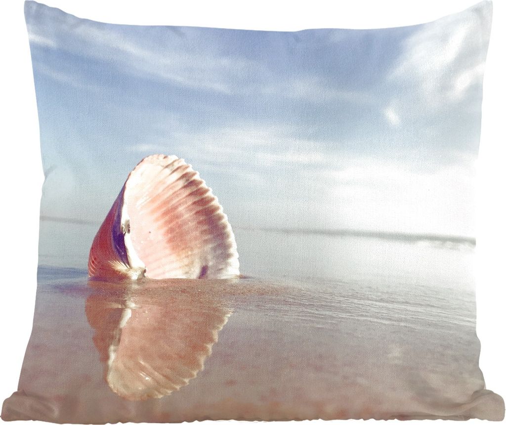 MuchoWow Zierkissen Sofakissen Wohnzimmer Dekokissen 50x50 cm Muschel - Strand - Meer - Komfort - Sofakissen