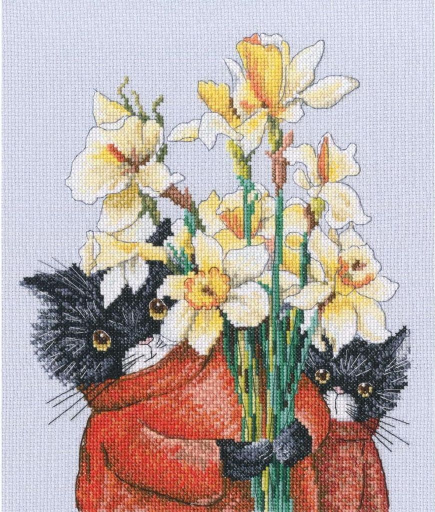 RTO-Kreuzstich-Set "Katzen. Katzen und Blumen sind notwendig für die Schönheit", DIY, 19x25cm