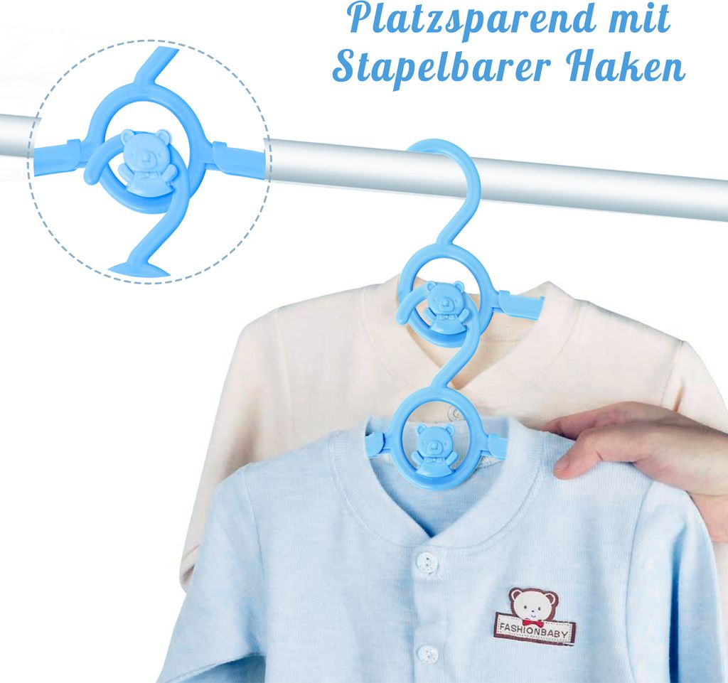 Homewit 20-teilig ausziehbare Kinderkleiderbügel, 29 cm bis Produktbild 4