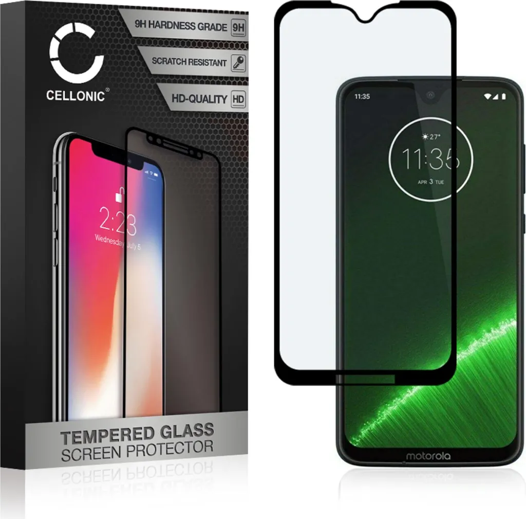 Screen Protector Glass 9H per Motorola Moto G7 Plus CELLONIC Case-Friendly
