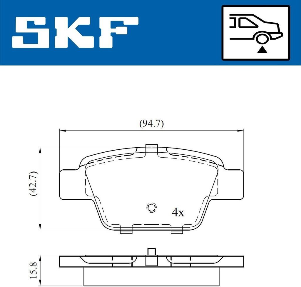 SKF Bremsbeläge Satz Hinten Bremsklötze für FIAT BRAVO II Produktbild 