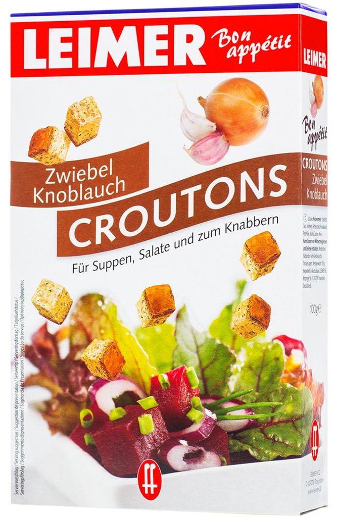 Leimer grzanki cebula czosnek delikatnie opiekane białe Zdjęcie produktu 