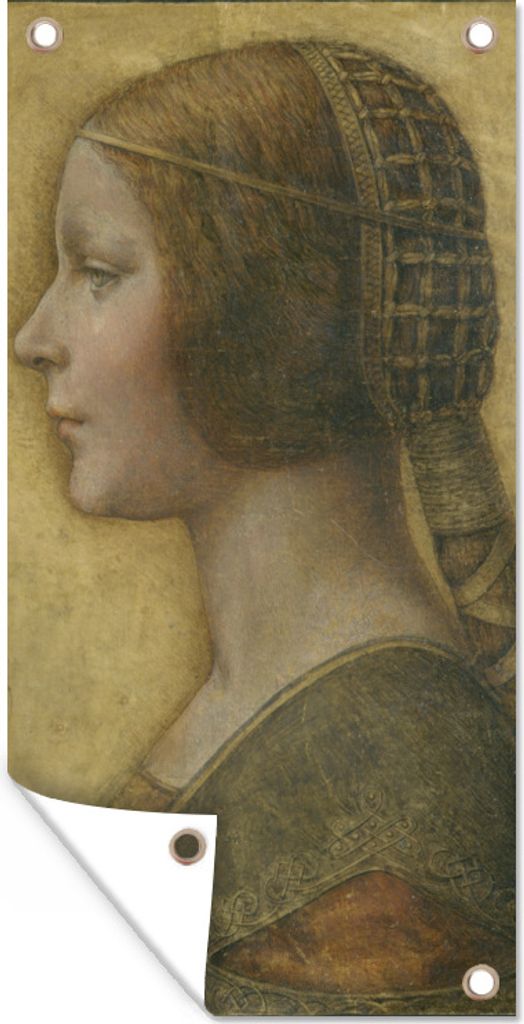 MuchoWow 30x60 cm Outdoor-Poster Gartendeko Sichtschutz Garten Poster für den Garten La Bella Principessa - Leonardo da Vinci