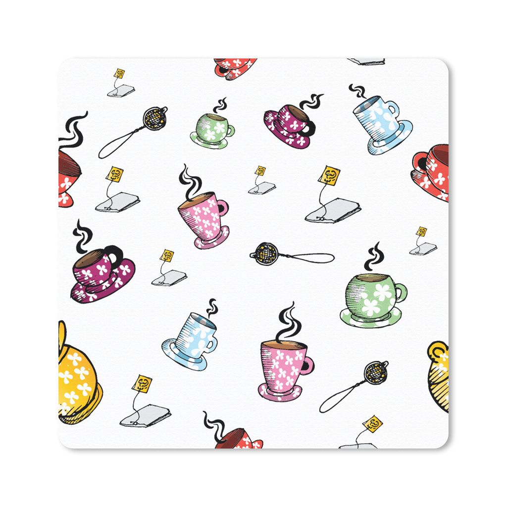 MuchoWow Mauspad Mousepad Tee - Tassen 30x30 cm - Mousepads - Maus Mat - Pad - Mausunterlage - Gaming