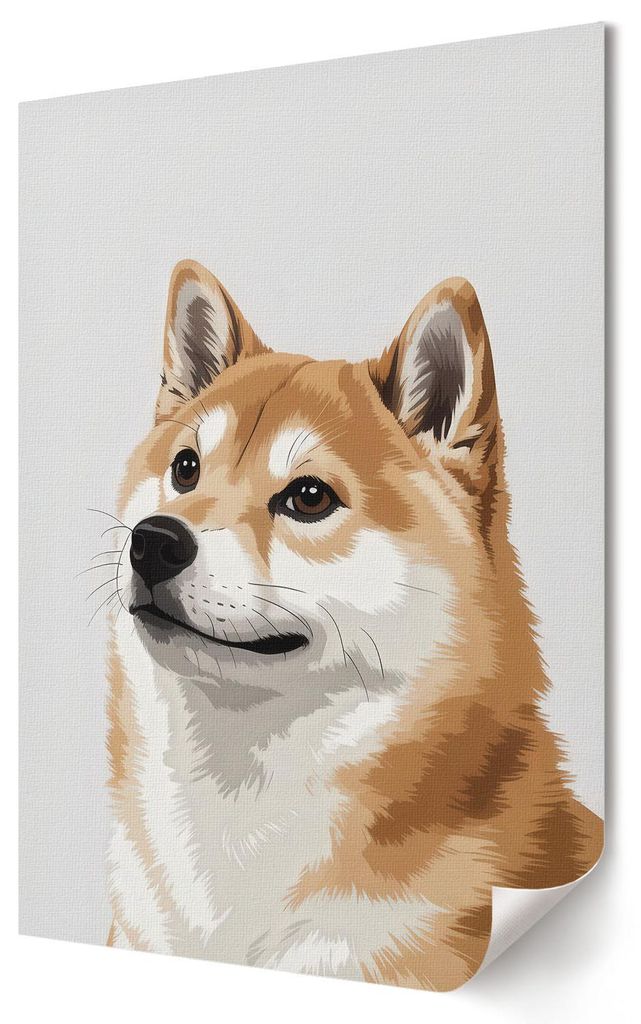 Hund - Porträt- Kunstdruck A4 - Humorvoll, modern, minimalistisch- Wandbild für Wohnzimmer Schlafzimmer & Flur, Modernes Poster Wanddeko, Ungerahmt
