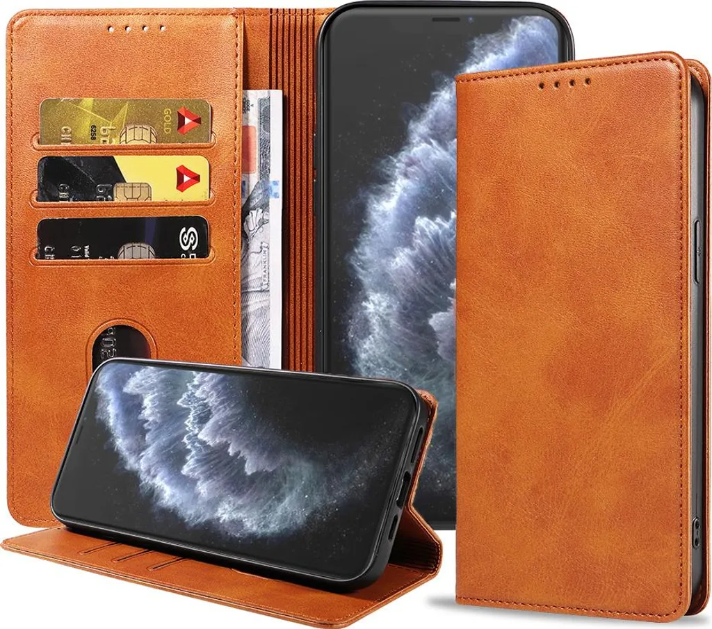 Cover iPhone 11 Pro Max in Ecopelle Marrone Smartphonica Magnetica