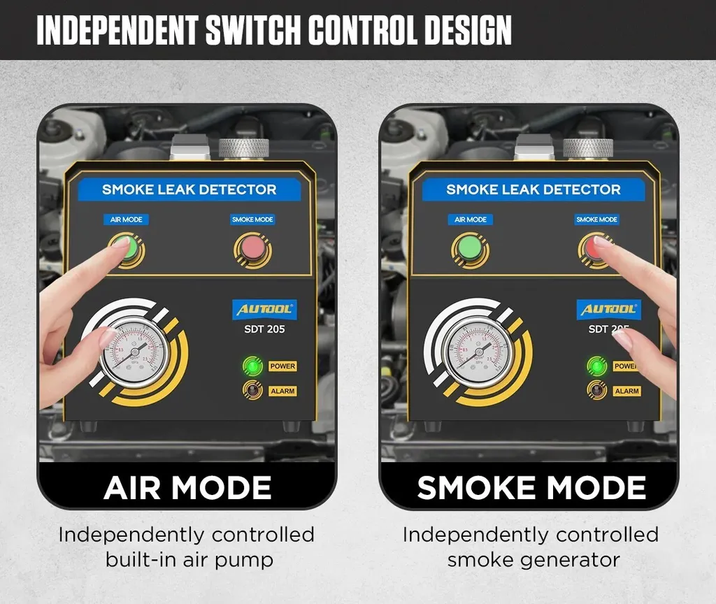 Analyseur de diagnostic de fuites de fumée pour circuits de voiture