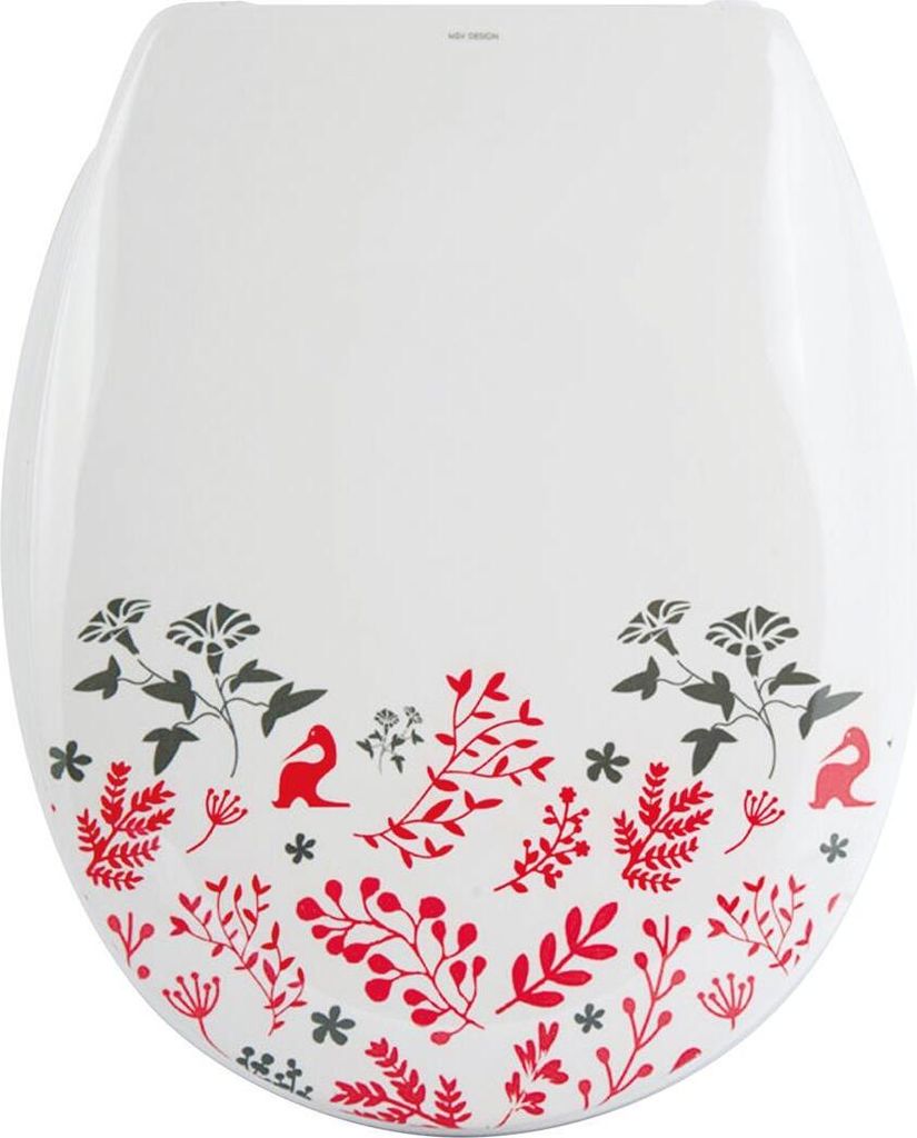 MSV Design WC Sitz abnehmbar, Absenkautomatik, Fast Fix/Schnellbefestigung, Befestigung mit Knopfdruck, Toilettensitz WC Deckel Klobrille "Floral" ...