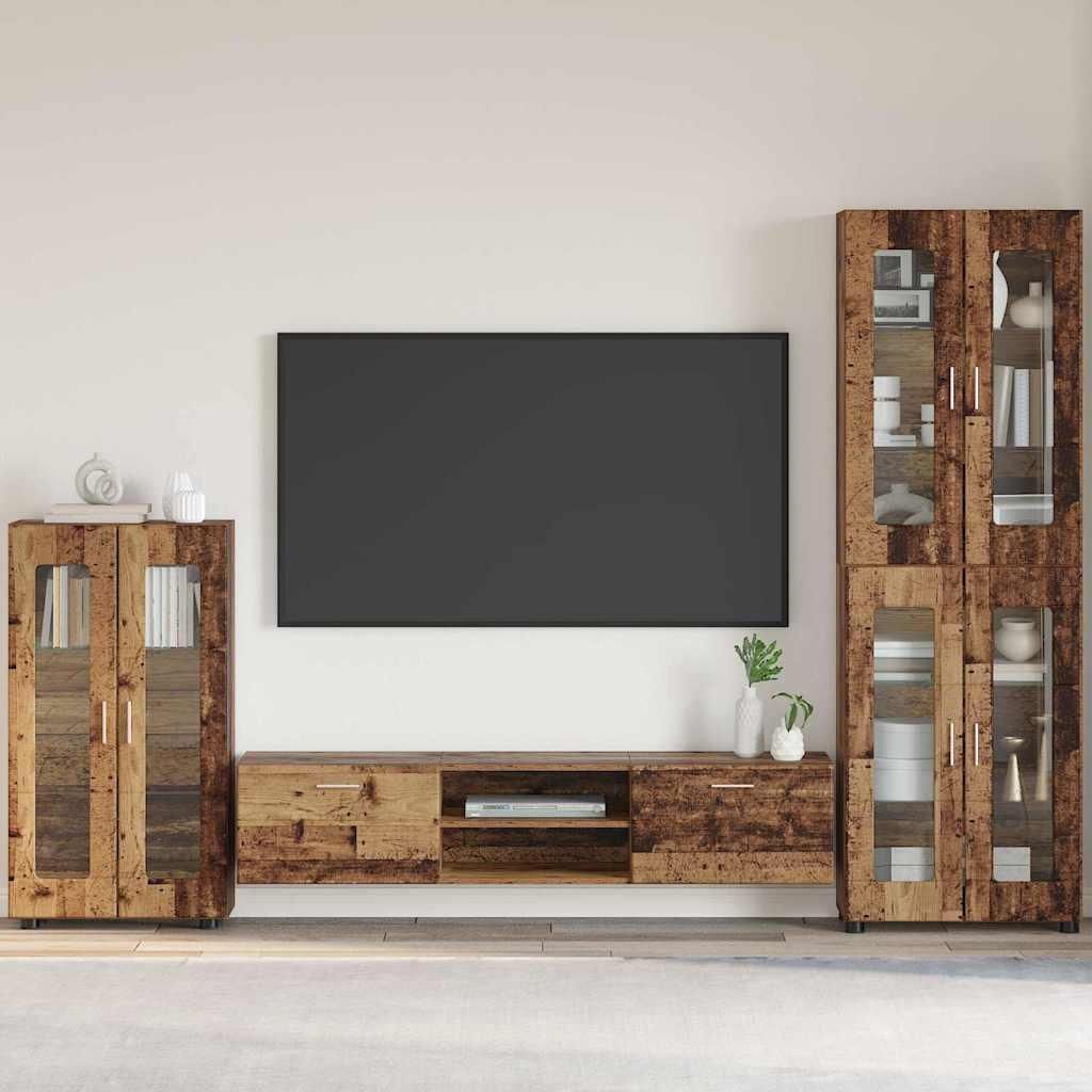 "Schlussverkauf" Sideboard 1 pc - Standschrank mit Stauraum - mit Regal Altholz 55,5x29x103 cm Holzwerkstoff C12204
