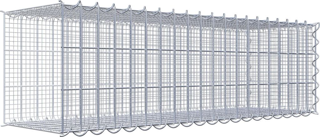 Splittanbaugabione Typ 2 100 cm x 30 cm x 30 cm (L x H x T), Maschenweite 5 cm x 10 cm, Spirale