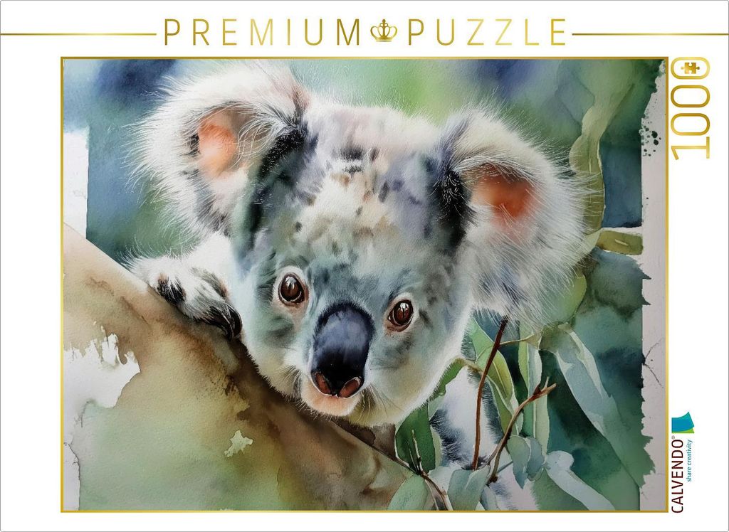 CALVENDO Puzzle Stolzer Koala | 1000 Teile Lege-Größe 64x48cm Foto-Puzzle für glückliche Stunden