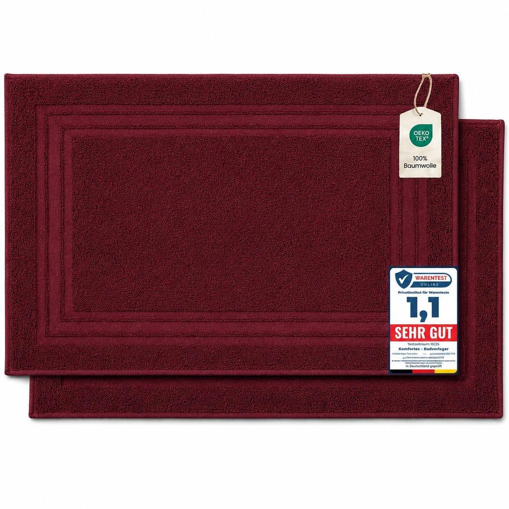 Komfortec Badvorleger Set 2 Teilig, Waschbar Duschmatte & Produktbild 