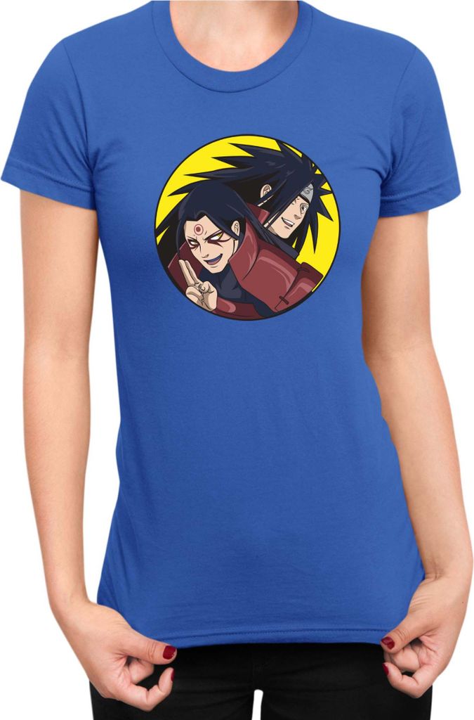 Damen T-Shirt Naruto Madara Vs Hashirama, Lady XS / Blau