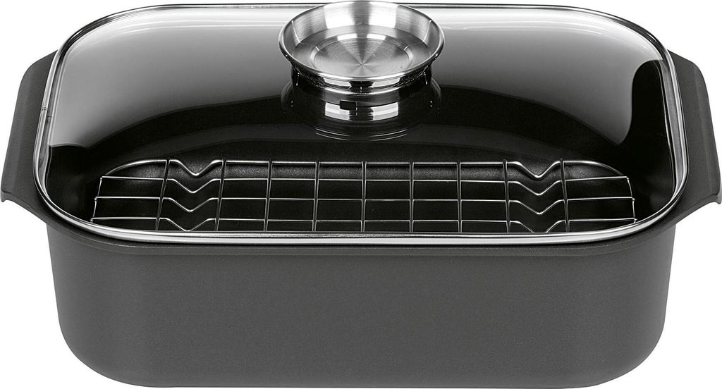 Girarrosto rettangolare Gourmet 40 x 26 cm con inserto Immagine del prodotto 
