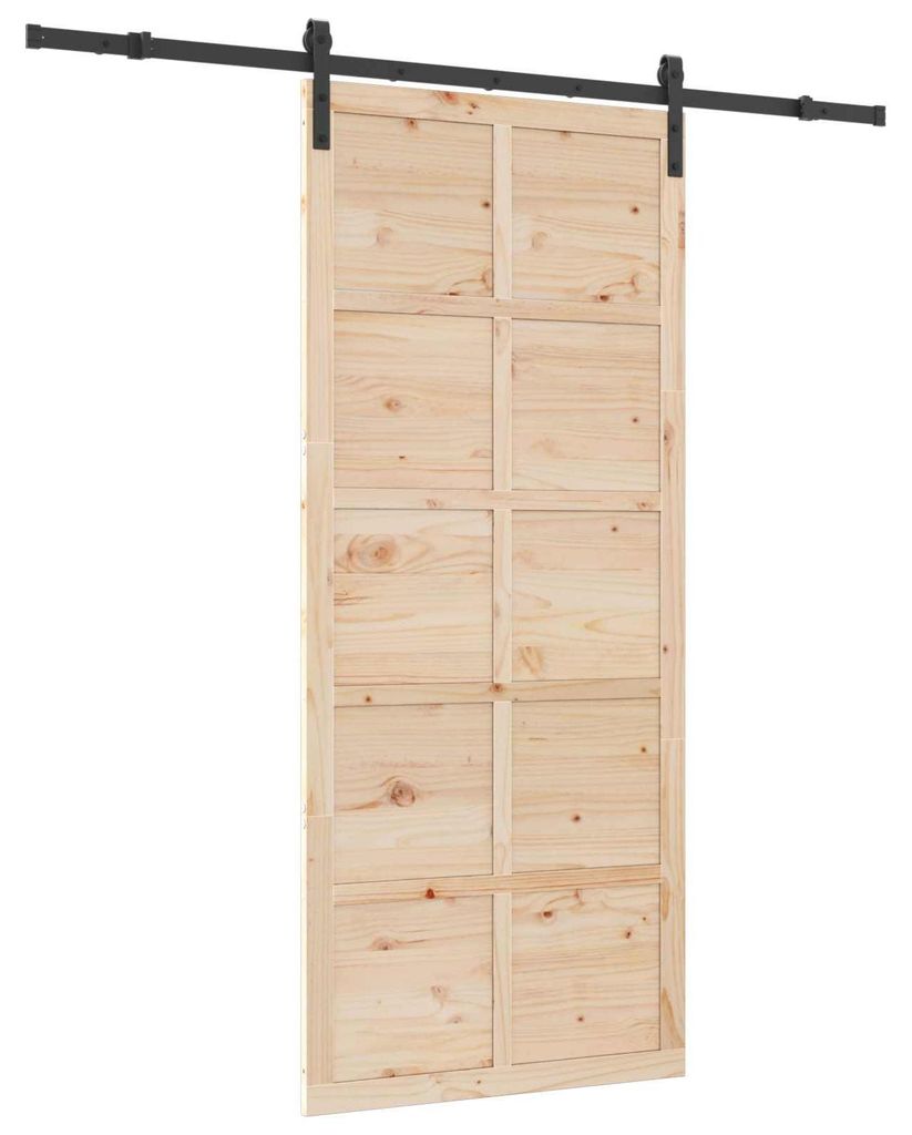 Schiebetür Natur 90 x 208 cm Massives Kiefernholz