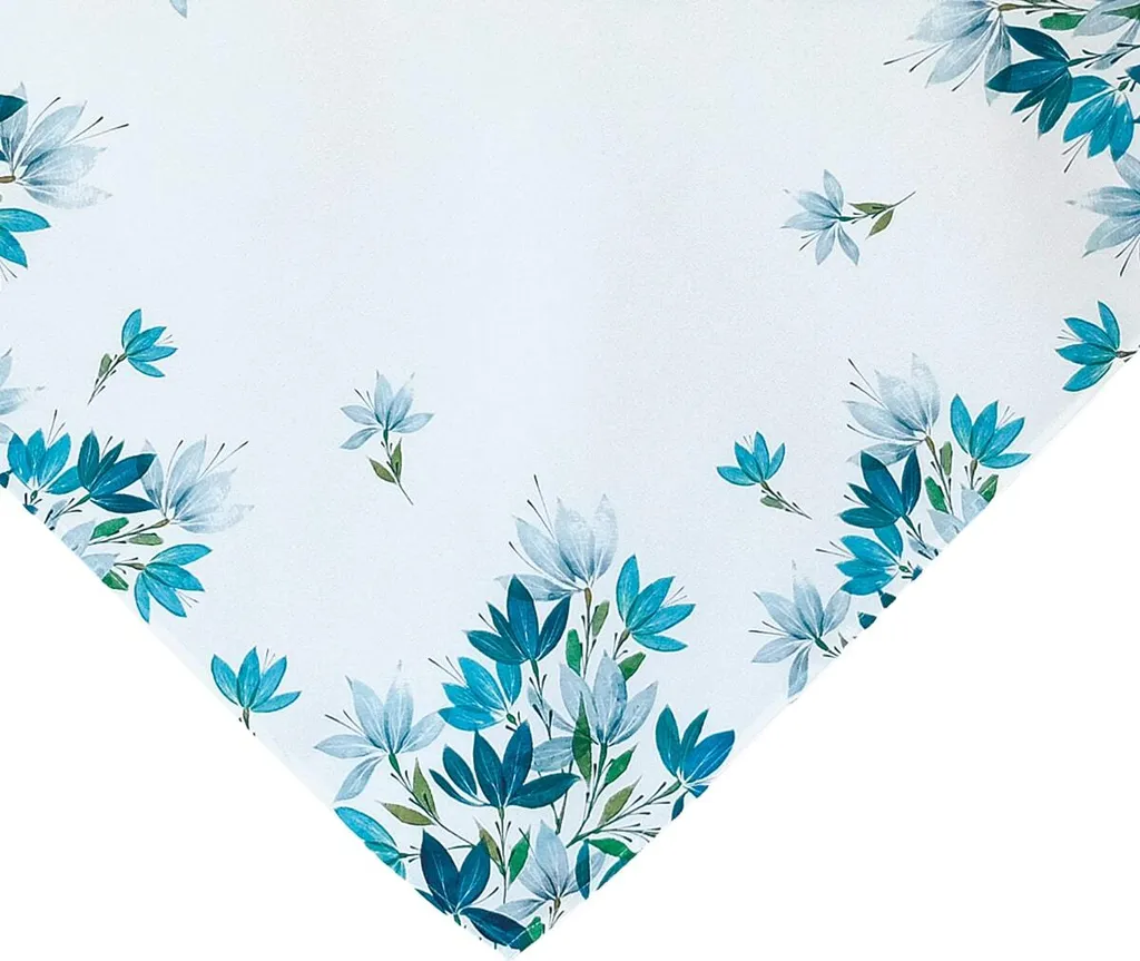 Tovaglia Quadrata 85x85 Loreen Fiori Blu Acqua | Arredo Tavola