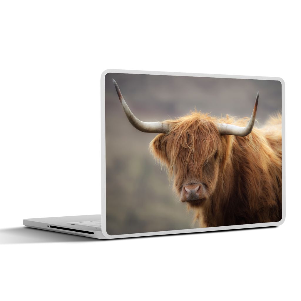 MuchoWow Laptop Aufkleber Sticker Cover Schottischer Highlander - Licht - Porträt 30x21 cm - Sticker für Laptop - Selbstklebend