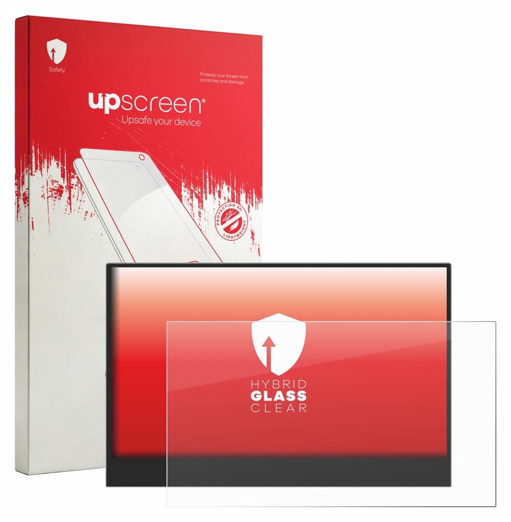 upscreen Schutzglas für Lenovo L16 Mobile Monitor 16" Schutzfolie Panzer Folie Glas Display Schutz klar