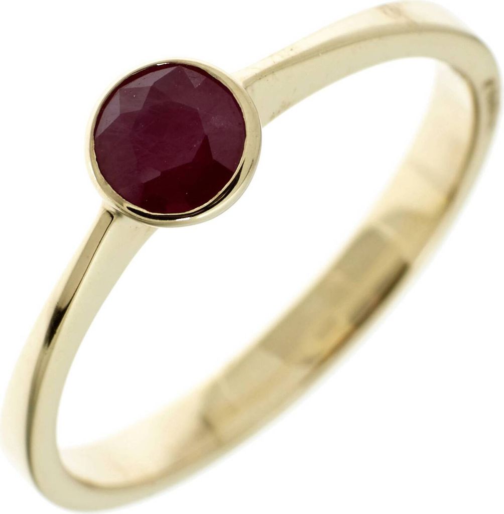 JOBO Damen Ring 333 Gold Gelbgold 1 Rubin rot Goldring Größe 56