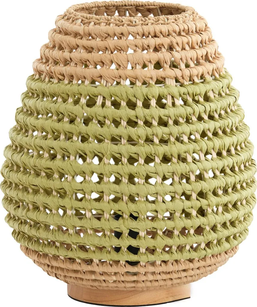 Lampe de table Kalipa Light & Living en rotin vert E27 - Réf 1891776
