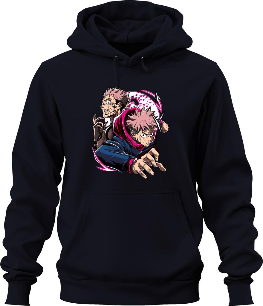 Jujutsu Kaisen Yuji Itadori Sukuna Anime Action Fan Geschenk Uni Hoodie Kapuzenpullover, Navy, M