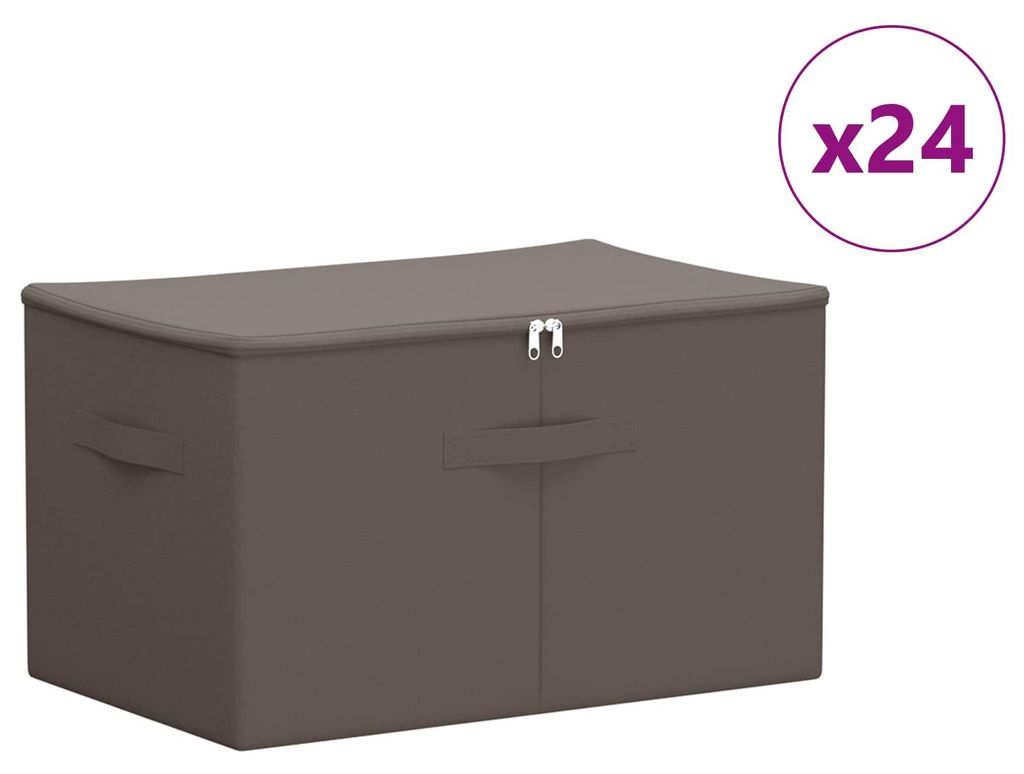 vidaXL Aufbewahrungsbox 24 pcs Grau 60 x 43 x 35 cm Vliesstoff