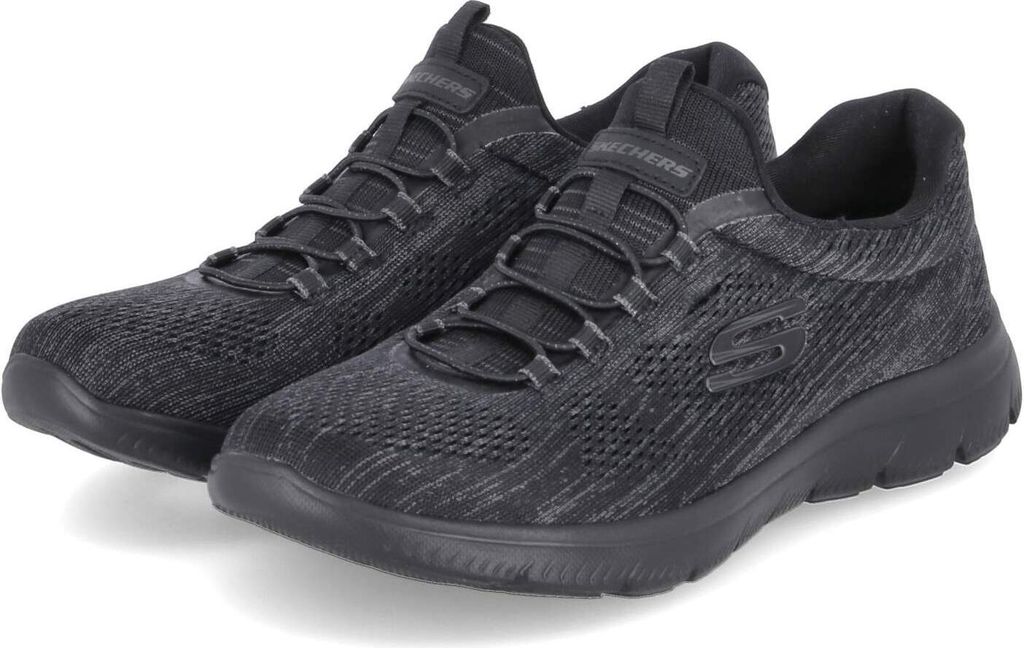 Skechers 150113 BBK Damen Slip-On-Sneaker FUN FLARE Schwarz Textil vegan Größe: 41