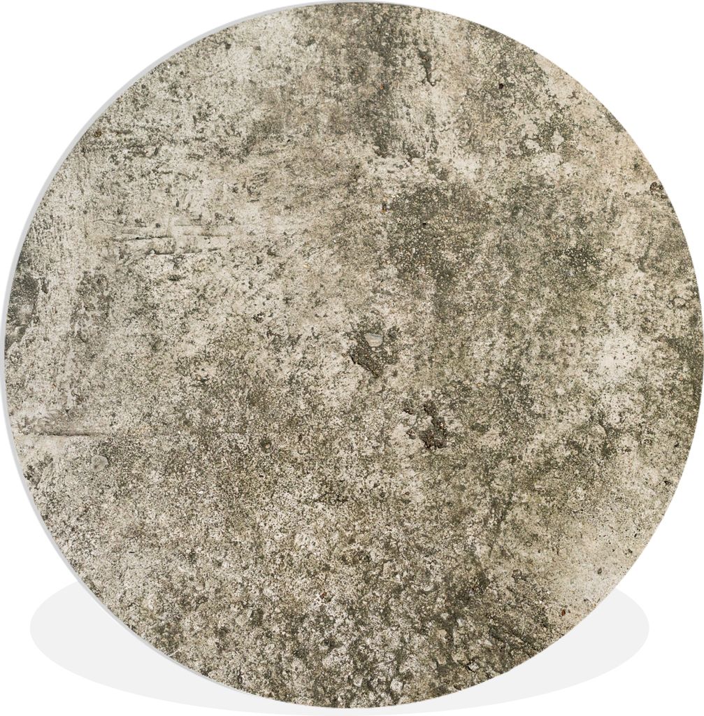 MuchoWow Rundes Wandbild - Runde Bilder Zement - Braun - Beton - Vintage Ø 30 cm Kreis Wanddekoration Kunststoff - Wandkreis - Wandschmuck - Sch...