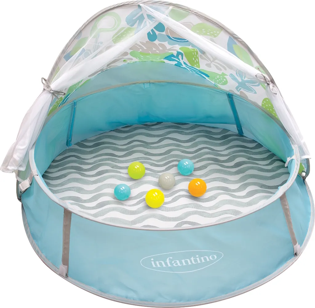 Tapis d'éveil évolutif 3-en-1 avec piscine à balles pour bébé Infantino