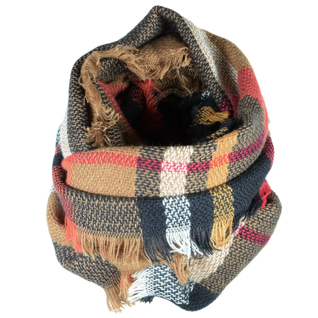 Cosey – Bunter Schlauchschal (Loop-Schal), Orange in XL Größe