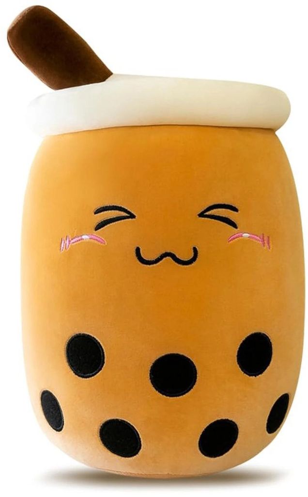 Azomor Niedlicher 25 cm Plüsch in Form von Bubble Tea für Kinder und Erwachsene