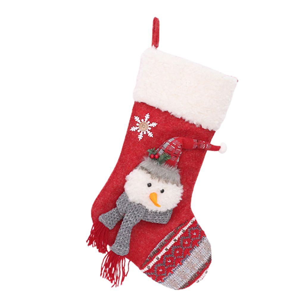 Weihnachtsstrumpf Mehrzweck farbenfrohen leichten Schneemann -Spitzhut -Shop -Süßigkeiten und Geschenkhängeleplüsch -Quasten -Socken Geschenkt...