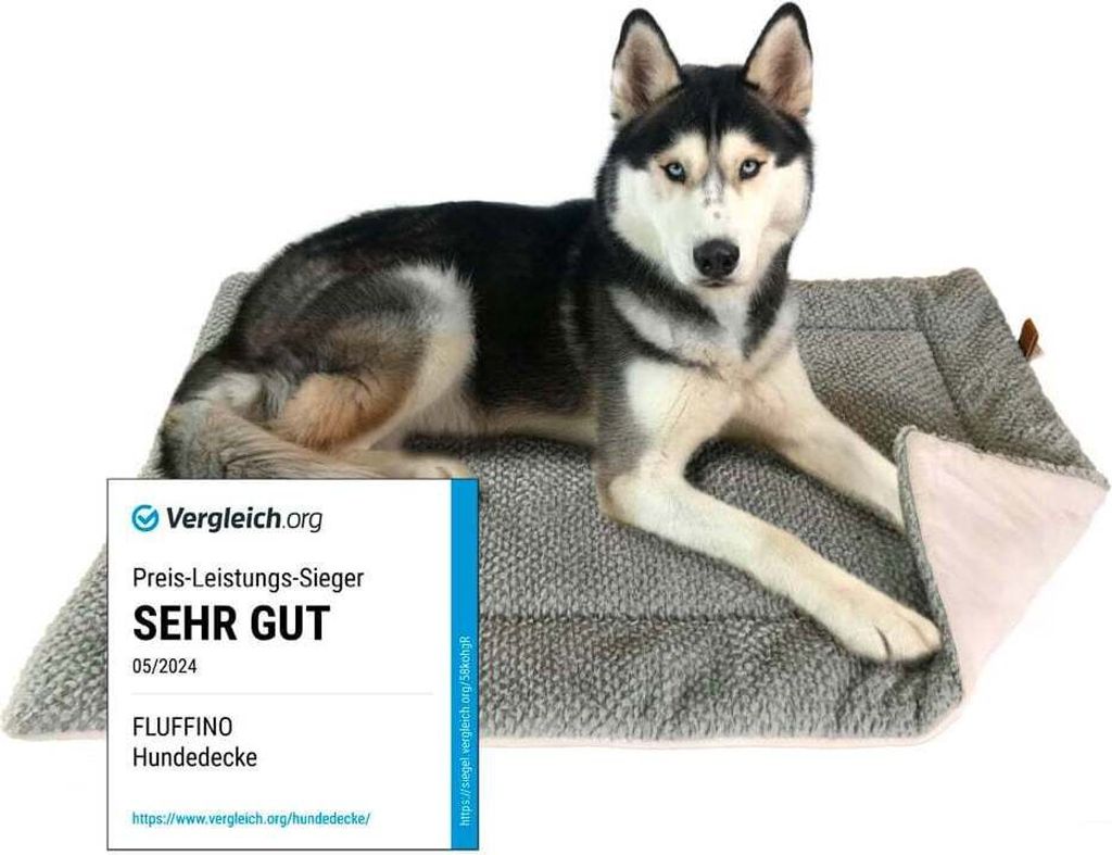 Couverture pour chien FLUFFINO® Gris (Gr. L/ 104x68cm) Image du produit 