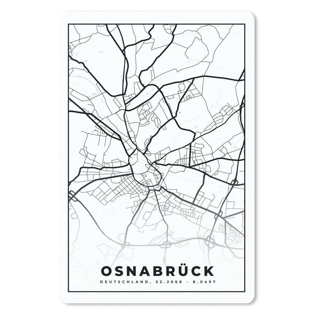 MuchoWow Mauspad Mousepad Stadtplan - Osnabrück - Karte 18x27 cm - Mousepads - Maus Mat - Pad - Mausunterlage