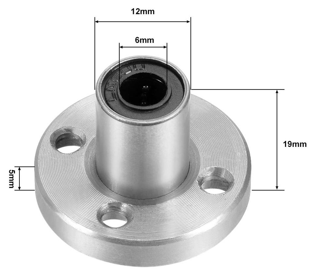 LMFUU Linearkugellager mit rundem Flansch Standardl?nge fš¹r 3D-Drucker oder CNC LMF6UU (2Qty)