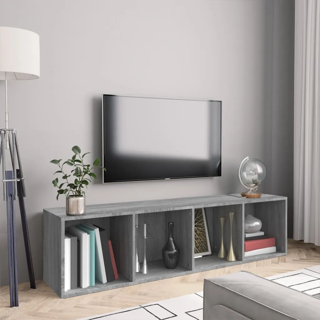 Maison Exclusive - Libreria/Mobile TV Grigio Sonoma 143x30x36cm Materiale ligneo