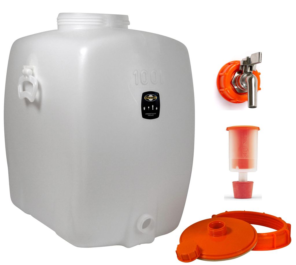 Speidel Getränkefass Oval 100 Liter mit Edelstahl Auslaufhahn 1/2" incl Gärspund
