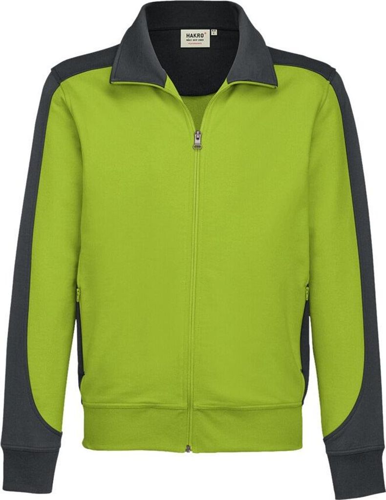 HAKRO Sweatjacke Contrast Performance #477 Gr. 6XL kiwi/anthrazit